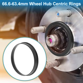 A ABSOPRO 66.6mm to 63.4mm Car Wheel Hub Centric Rings Black Polycarbonate Wheels Center Shaft Shock Absorbing Hubrings 4 Pcs