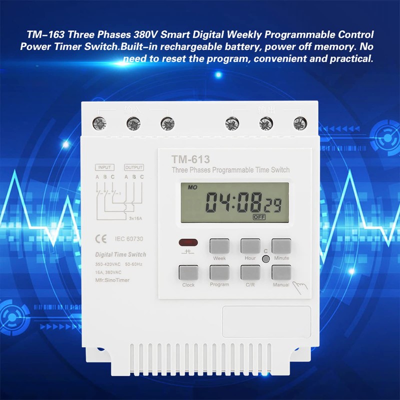 Three Phase Timer Switch Digital Weekly Programmable 380V Time Relay