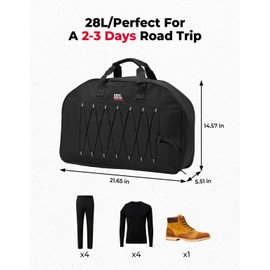 KEMIMOTO Rear Trunk Organizer Travel Soft Liner Luggage Bag 28L Compatible with Touring CVO Trike 1993-2025 Models for Street Glide Road Glide Road King