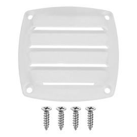 sourcing map 1 Pcs Boat Vent Cover, 3.35x3.35 Inches Plastic Louvered Flush Vents Small Air Ventilation Grille for Marine RV Van Yacht Home, White