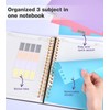 JASLEKO 3 Subject Notebook College Ruled with Dividers Tabs, 100