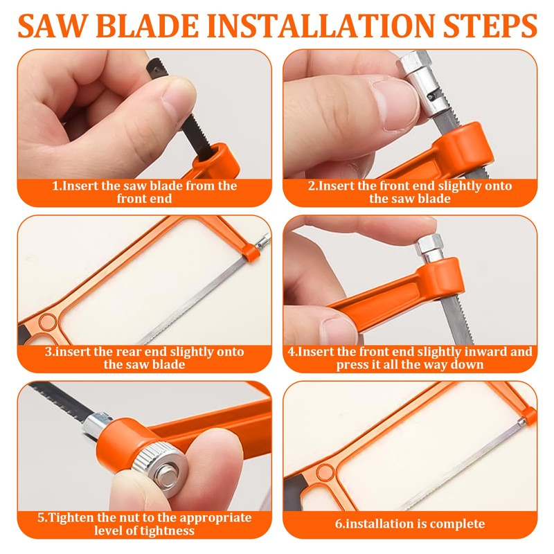 Hacksaw,Hacksaw for Metal Cutting,Adjustable Angle Metal Saw,Heavy Duty Hack Saw,with