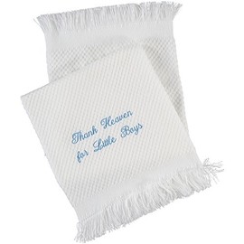 Julius Berger Blanket Knitted White Thank Heaven for Little Boys Blanket