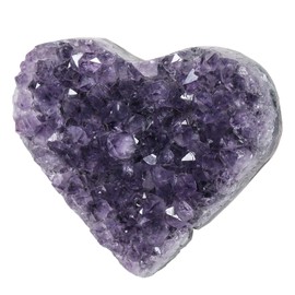TUMBEELLUWA Heart Shaped Amethyst Crystal Cluster Geode Decorative Rock Raw Crystals and Healing Stones for Home Room Decor, 1.97-3.35 Inch