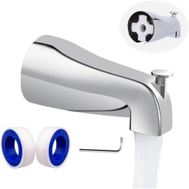 Metal Universal Bathroom Tub Spout Compatible with Westbrass E531D-1F-62, Tub Spout with Diverter, 4-inch Slip-on Diverter Tub Spout (Silver)