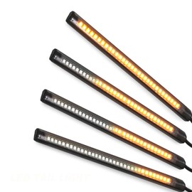 MC MOTOPARTS Clear Sequential Amber LED Integrated Turn Signal Brake Hazard Indicator Flowing Tail Light x1 Motorcycle