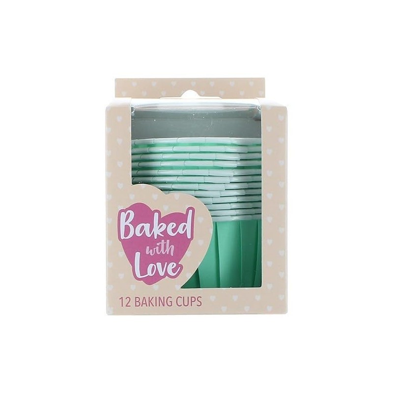 Baked with Love Aqua Baking Cups, Cupcake Cases, Greaseproof Baking