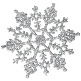 Vickerman 4" Silver Glitter Snowflake Christmas Ornament, 24 per Box