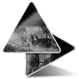 2 x Triangle Stickers 7.5cm - BW - 4x4 Car Driving Off Road Farmer Fun Decals for Laptops,Tablets,Luggage,Scrap Booking,Fridges #35467