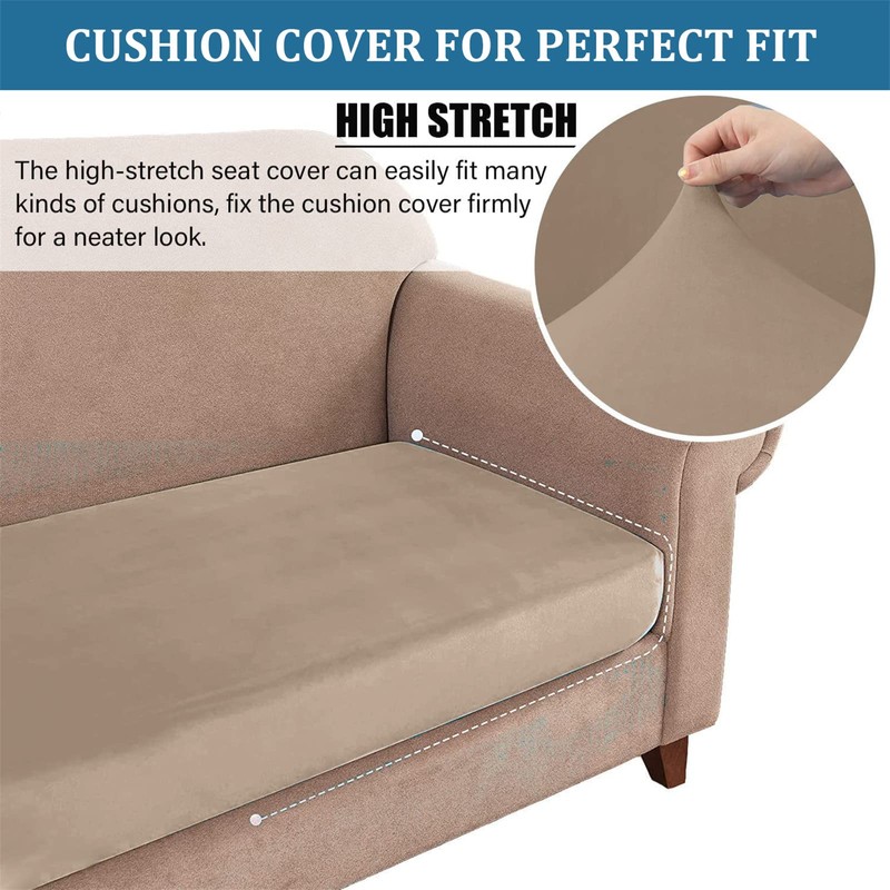 BXFUL Sofa Seat Cushion Covers, Sofa Cushion Slipcovers Stretch Velvet,