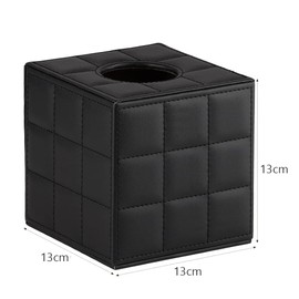 Cube Tissue Box,PU Leather Paper Box,Tissue Box Cover,Square Napkin Rack,Napkin Box,with PU Leather,Dispenser,Countertop Tissue Box,for Toilets,Offices,Restaurants,Hotels,Black