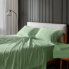 King Sheets │ 100% Viscose Derived from Bamboo │ Ultra Soft Fitted Sheets with 4 Elastic Straps │ 18 Inch Deep Pocket │ Cooling for Hot Sleepers