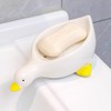 Ceramic Cute Duck Soap Dish, Self Draining Soap Holder for