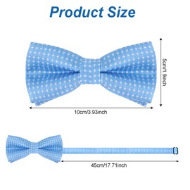 Bskifnn Dot Bow Ties Classic Adjustable Neck Bowtie for Child Boys Toddlers Wedding Party Graduation Dress up (Dots, Light Blue)