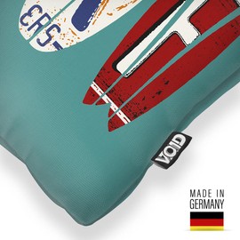 VOID Retro Surfboard Sign Surfer Cushion Cover Polyester Waterproof Outdoor Indoor Cushion Size: 50 x 50 cm