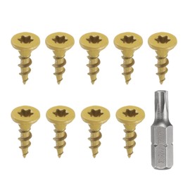 HARFINGTON 50pcs Deck Screws #8 x 5/8" Torx Exterior Wood Screws Rust Resistant Epoxy Coating Outdoor Decking Screw with T25 Star Drive Bit, Screws for Decks Fences Machinery Ship