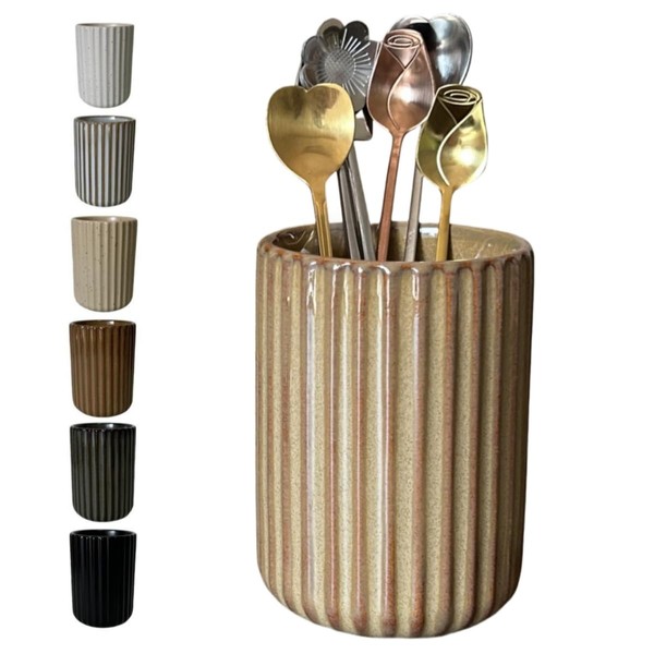 Stoneware Coffee Bar Utensil Holder Tea & Coffee Spoon &