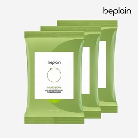 Be-Plain [3 pieces] Mung bean slightly acidic cleansing water tissue / 비플레인 [3개]녹두 약산성 클렌징 워터 티슈