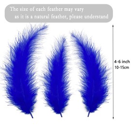 100pcs Royal Blue Feathers Fluffy Turkey Marabou Feathers 4-6 Inches for Crafts Dream Catcher Fringe Trim Colored Feathers Fly Tying Material