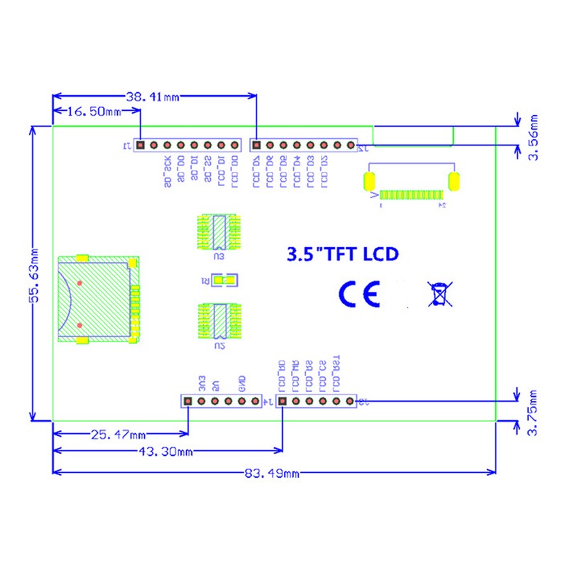 3.5in TFT LCD Screen Module 3.5 Inch 320x480 Resolution HD