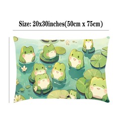 Kawaii Frogs Pillowcases Cute Pillow Case Green Healing Design Cartoon Anime Duck Pillowcase Home Couch Decorative Pillow Cover Bedding Accessory