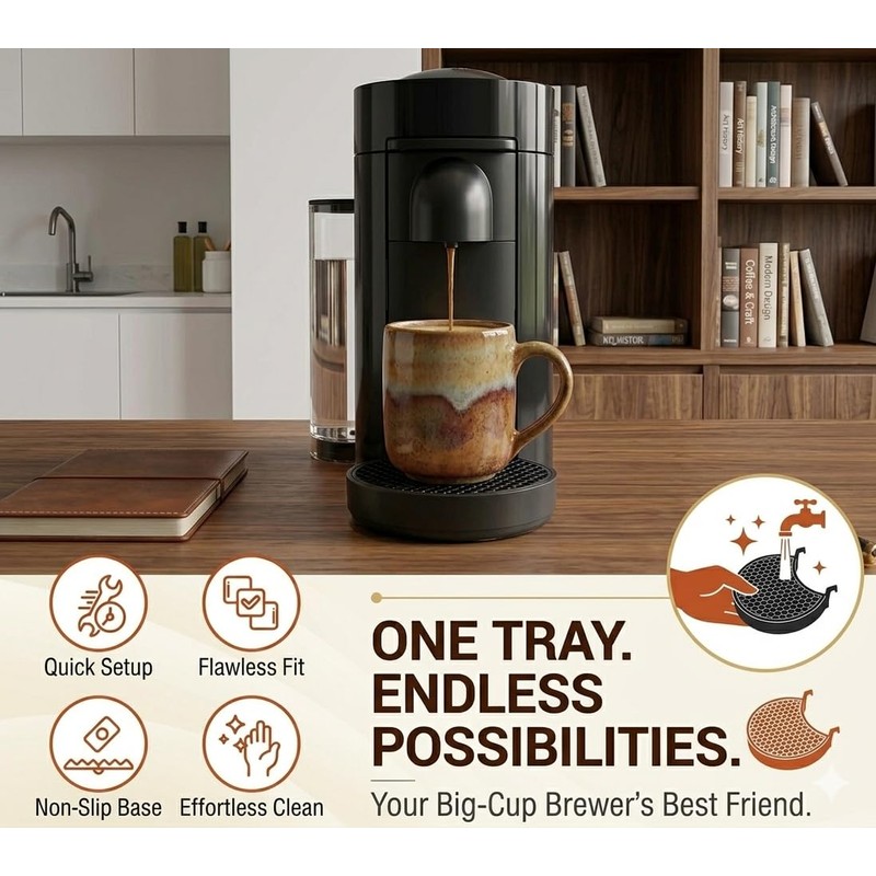 Drip Tray Replacement Compatible with Nespresso Vertuo Plus, Black