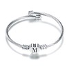 SBI Jewelry Initial M Bracelet for Women Letter Cuff Silver