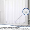 PEVA Shower Curtain Liner with 3 Magnets, White Heavy Duty
