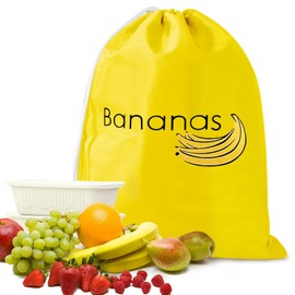 Bananas Fresh Banana Bag, Reusable Yellow Drawstring Storage Bag Freezer Bags 38 x 28 cm, Stay Fresh Longer Food Bags