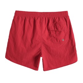 MaaMgic Mens Swim Trunks with Mesh Lining Quick Dry Mens Bathing Suit Shorts,Red,Medium