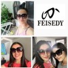 FEISEDY Retro Overesized Cat Eye Sunglasses Women Men Square Cateye