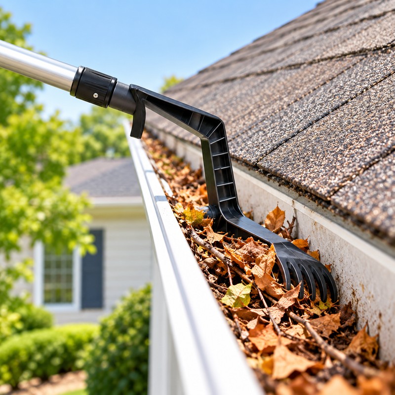 Gutter Cleaning Tool with Threaded Handle Connection – Durable Roof