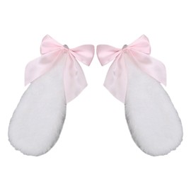 Plush Rabbit Ear Hair Clip Zcargel Girls Cute Rabbit Cosplay Hair Accessories Stuffed Bunny Ears Hair Pin Easter Fluffy Ears Hair Clips