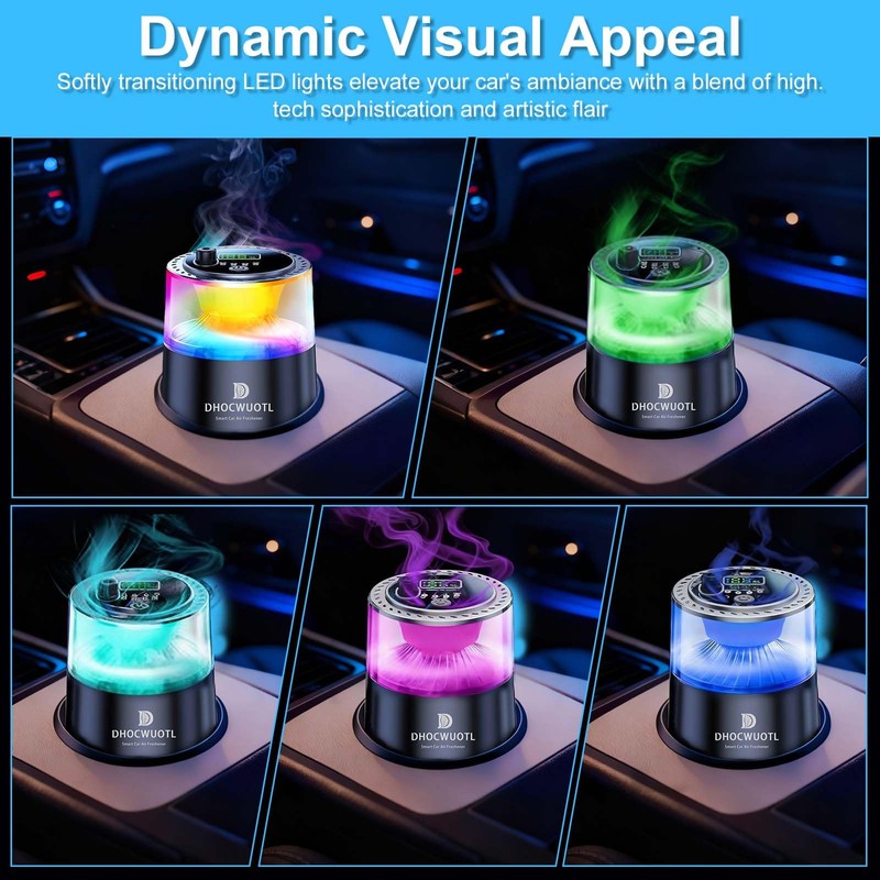 Smart Car Air Freshener with RGB Ambient Light & Starry