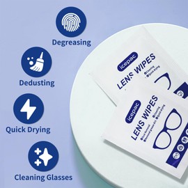 500 Count Lens Wipes for Eyeglasses, Eyeglass Lens Cleaning Wipes Pre-moistened Individually Wrapped Sracth-Free Streak-Free Eye Glasses Cleaner Wipes for Sunglass, Camera Lens, Goggles
