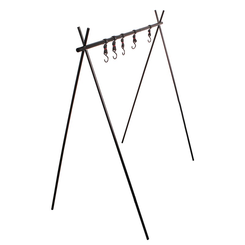 Outdoor Cookware Hanging Rack Triangular Pot Pan Camping Light Tools