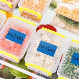 Blue Rectangular Stickers 7.6 x 5 cm Colour Code Labels Vinyl Name Tags Sticker Waterproof Removable Roll of 300