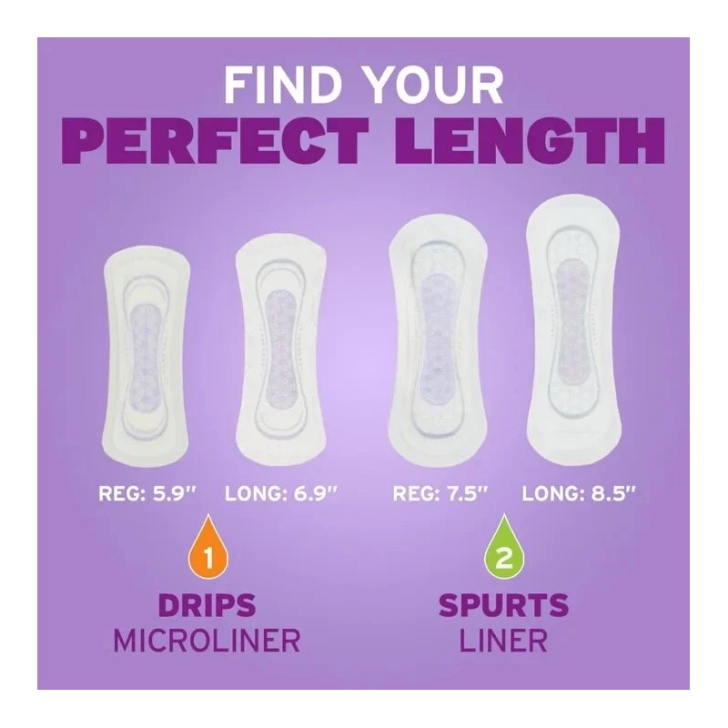 Poise Daily Incontinence Panty Liners, Very Light 2 Drop Absorbency,