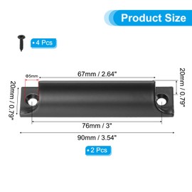 PATIKIL Window Sash Lift Handle 3", 2 Pcs Aluminum Alloy Finger Pulls Hole Center Cabinet Drawer Push Pull Handle with Screw for Sliding Window Home Kitchen Closet, Black