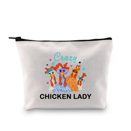 JXGZSO Funny Chicken Cosmetic Bag Chicken Owner Gift Chicken Mom Toiletry Bag Farm Life Gift Chicken Lover Merch