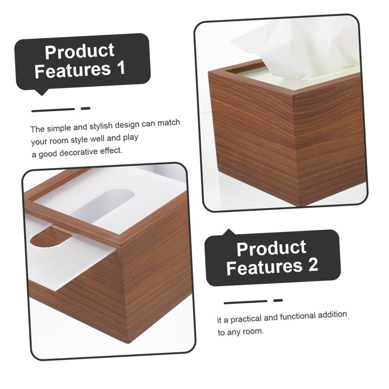 WOONEKY Rectangular Tissue Box Holder for Desktop Simple Design for