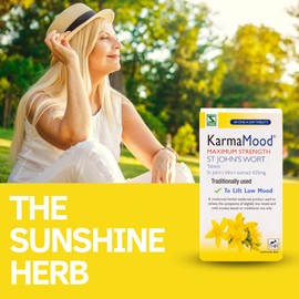 SCHWABE Schwabe KarmaMood Maximum Strength - St John's Wort Extract 425mg - Traditionally Used for Low Mood and Mild Anxiety - Traditional Herbal Medicinal Product - 30 Tablets