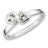 Stackable Expressions Sterling Silver White Topaz Double Heart Stackable Ring