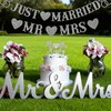 Aiyraa Silver Just Married Banner, Just Married Wedding Decorations