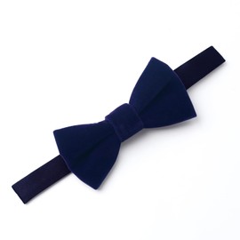 PACGOTH - Pajaritas de lazo para niños, corbatas de terciopelo para niños pequeños, pajaritas ajustables sólidas con caja de regalo, Azul marino, Medium