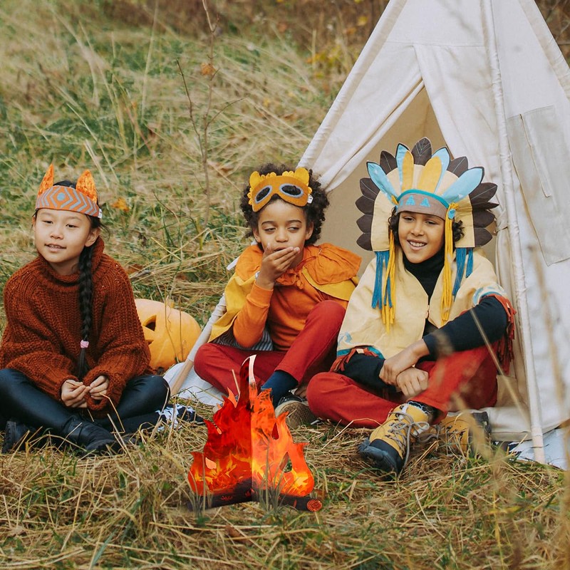 Lotsdonxia 2-Pack 3D Cardboard Campfire Centrepieces – Decorative Paper Campfire