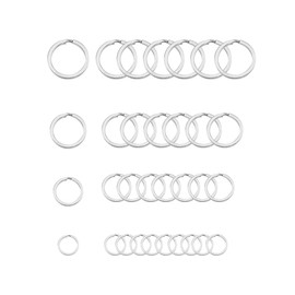 Split Key Rings, Round Split Key Rings, Keychain Split Rings, Stainless Steel Round Flat Split Keychain Ring, 4 Sizes (1/2 inch, 3/4 inch,1 inch, 1.2 inch) Flat Key Rings, Split Keyring (40pcs)