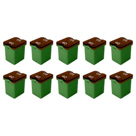40 Amp J-Case Low Profile (Mini) Fuse 16mm for Pickup Trucks, Cars and SUVs (40A, 10 Pack)