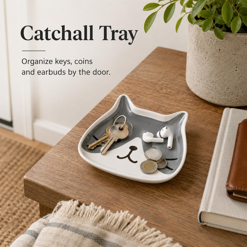 Cat-Shaped Spoon Rest, Ceramic Spoon Rest for Kitchen Counter Stove