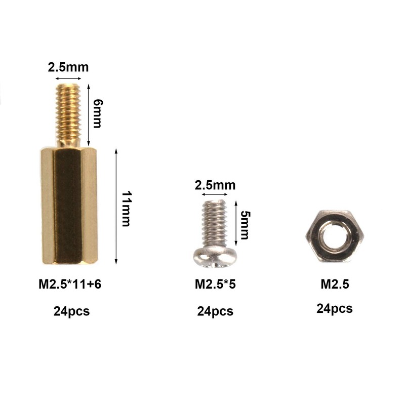 HanTof Raspberry Pi 3 Model B+ Standoffs Pack 24 Pieces/LoT